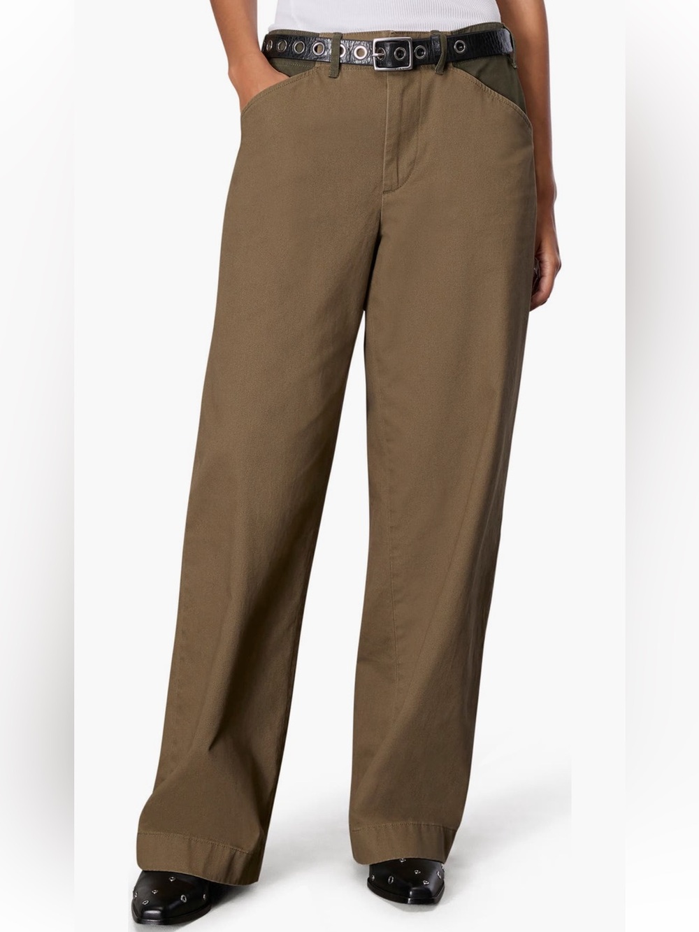 Rag & Bone Banks High Waist Two-Tone Cotton Pants